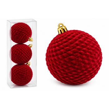 Bombki 3 szt ZX028B (bordowe)